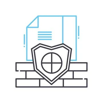 Data security system line icon, outline symbol, vector illustration, concept Stock Illustration