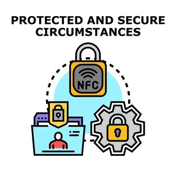 Data security system for protected circumstances concept Stock Illustration