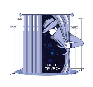 Data security technology with agent Illustrazione stock