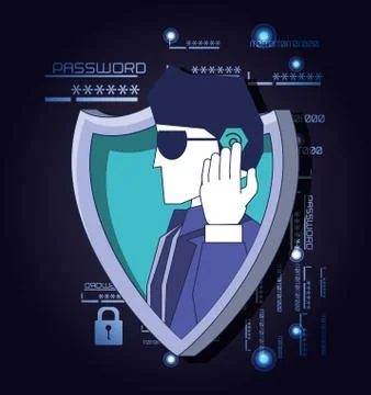 Data security technology with agent 스톡 일러스트