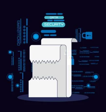 Data security technology with contract Stock Illustration