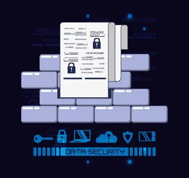 Data security technology with contract Illustrazione stock