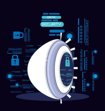 Data security technology with eye Stock Illustration