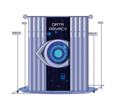 Data security technology with eye Illustrazione stock