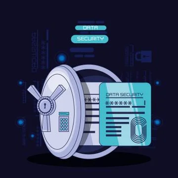 Data security technology icons Stock Illustration