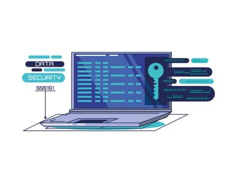 Data security technology icons 스톡 일러스트