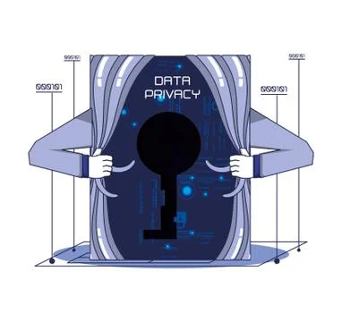 Data security technology with key hole Illustrazione stock