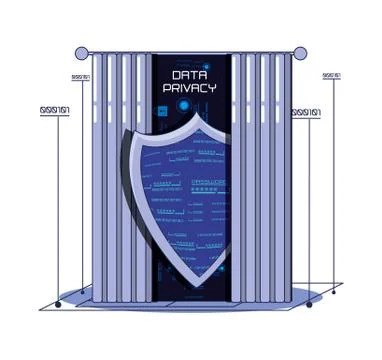 Data security technology with shield Stock Illustration