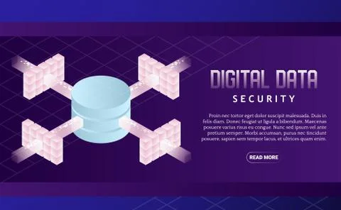 Data security vector isometric illustration Stock Illustration