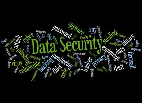 Data Security, word cloud concept 스톡 일러스트