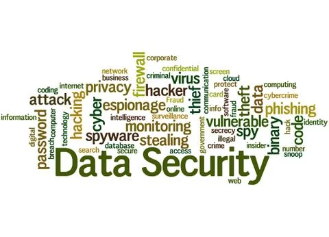 Data Security, word cloud concept Illustrazione stock