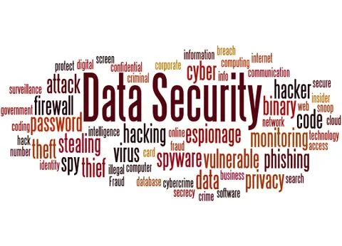 Data Security, word cloud concept Stock Illustration