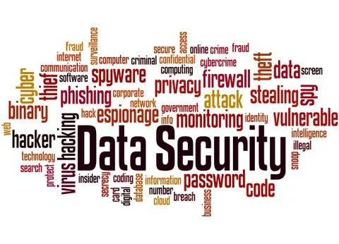 Data Security, word cloud concept Illustrazione stock