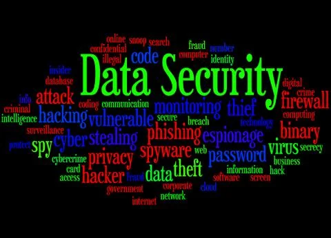 Data Security, word cloud concept Stock Illustration