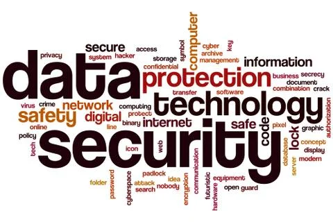 Data security word cloud Stock Illustration