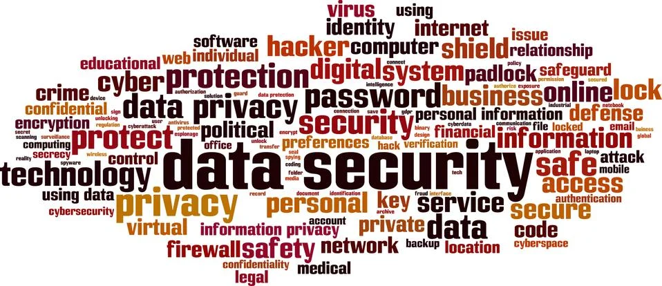 Data security word cloud Stock Illustration
