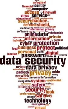 Data security word cloud Stockillustratie