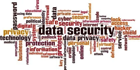 Data security word cloud Stockillustratie