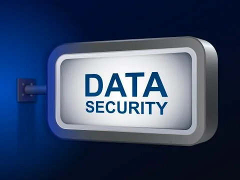 Data security words on billboard Stock Illustration