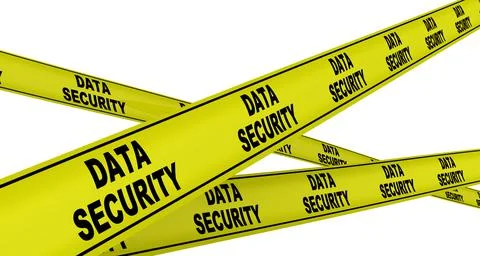 DATA SECURITY. Yellow warning tapes 스톡 일러스트