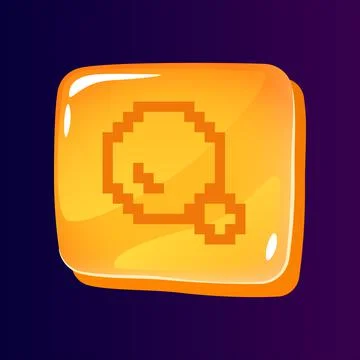 Data seeking glossy ui button with pixelated icon Stock Illustration