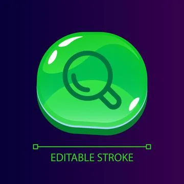 Data seeking glossy ui button with linear icon Stock Illustration