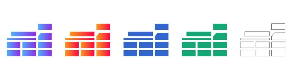 Data Segmentation Analysis Graphic Icons Stock Illustration