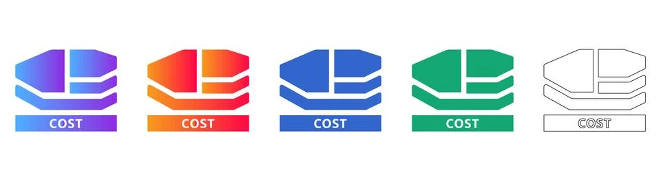 Data Segmentation and Cost Icons Stock Illustration