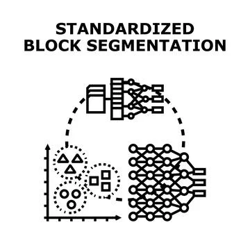 Data segmentation process with standardized block algorithm Stock Illustration