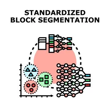 Data segmentation process with standardized block algorithm Stock Illustration