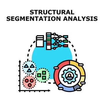 Data segmentation structural analysis process presenting insights Stock Illustration