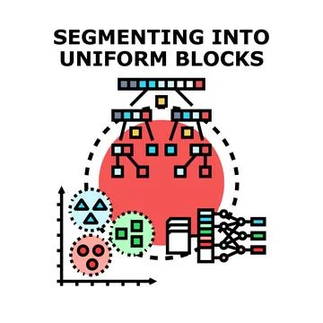Data segmentation into uniform blocks concept 스톡 일러스트