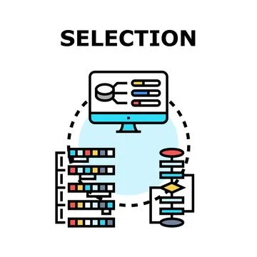 Data selection and analysis process development Stockillustratie
