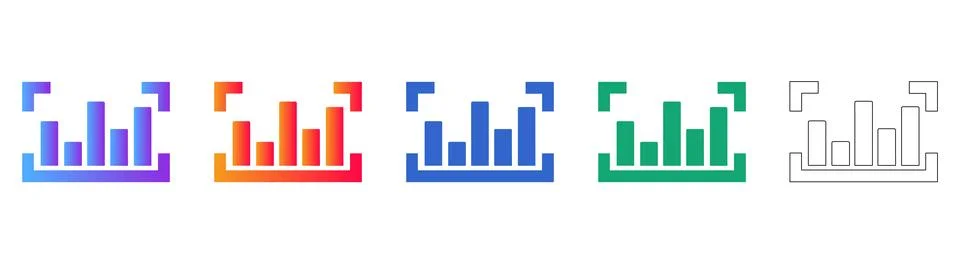 Data Selection and Bar Chart Icons Stockillustratie