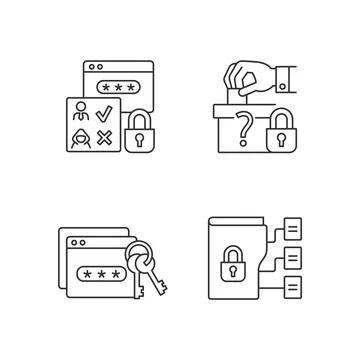 Data sensitivity linear icons set イラスト素材