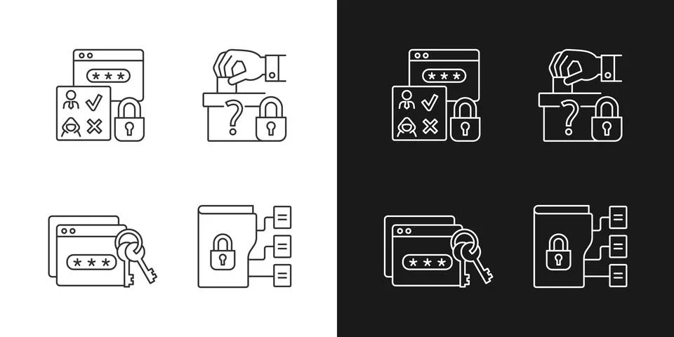 Data sensitivity linear icons set for dark and light mode Stock-Illustration