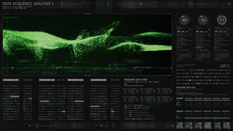 Data Sequence Analysis HUD Video stock 136788008