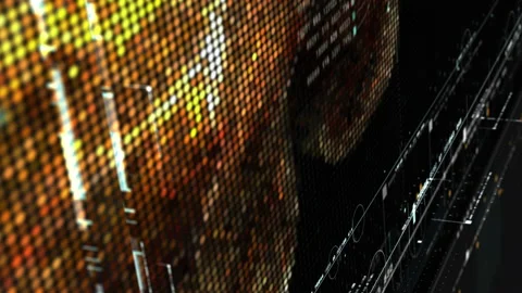 Data Sequence Simulation HUD Stock Footage 136906807