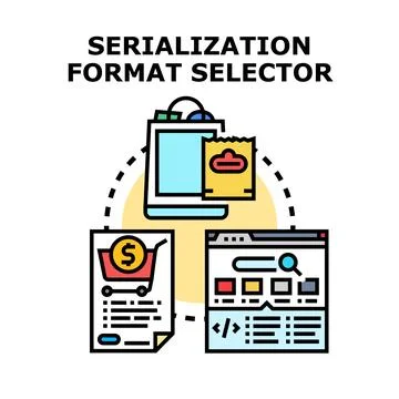 Data serialization format selector vector illustration concept Stock Illustration