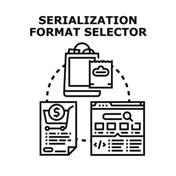 Data serialization format selector vector illustration concept Illustrazione stock