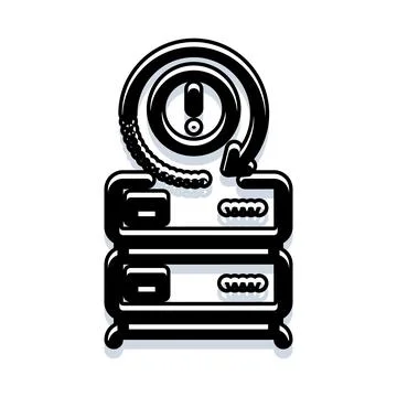 Data server alert icon with warning refresh symbol イラスト素材