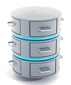 Data server with closed file racks. 3D illustration Stock Illustration