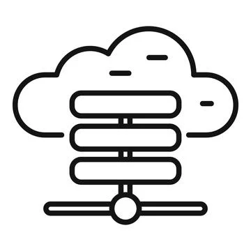 Data server cloud icon outline vector. File storage Illustrazione stock