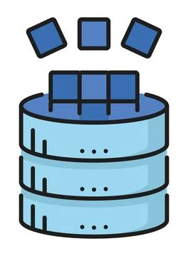 Data server color icon, database storage network Stock Illustration