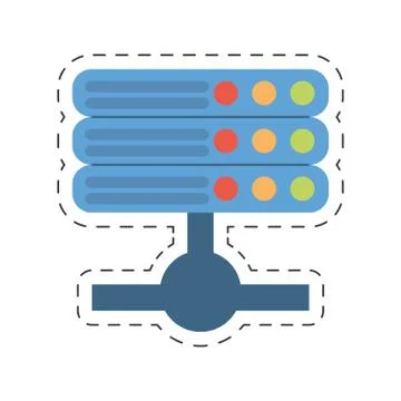 Data server computer storage system Stock Illustration