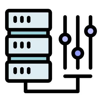 Data server with control panel interface Illustrazione stock