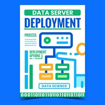 Data Server Deployment Promotion Banner Vector Stock Illustration
