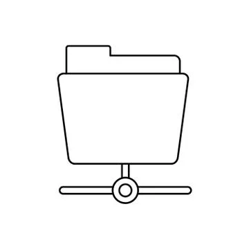 Data server folder security system technology outline Stock Illustration