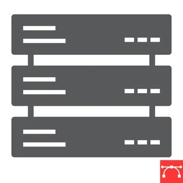 Data server glyph icon Illustrazione stock