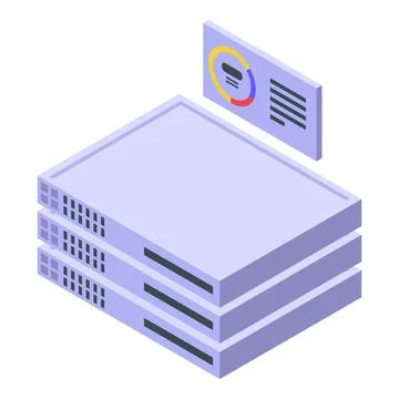 Data server icon isometric vector. Rack center Stockillustratie